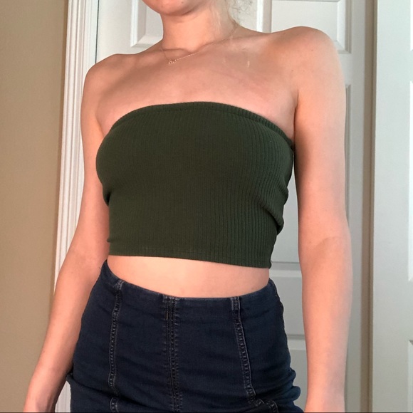 Urban Outfitters Tops - Urban Outfitters Green Crop Tube Top Small